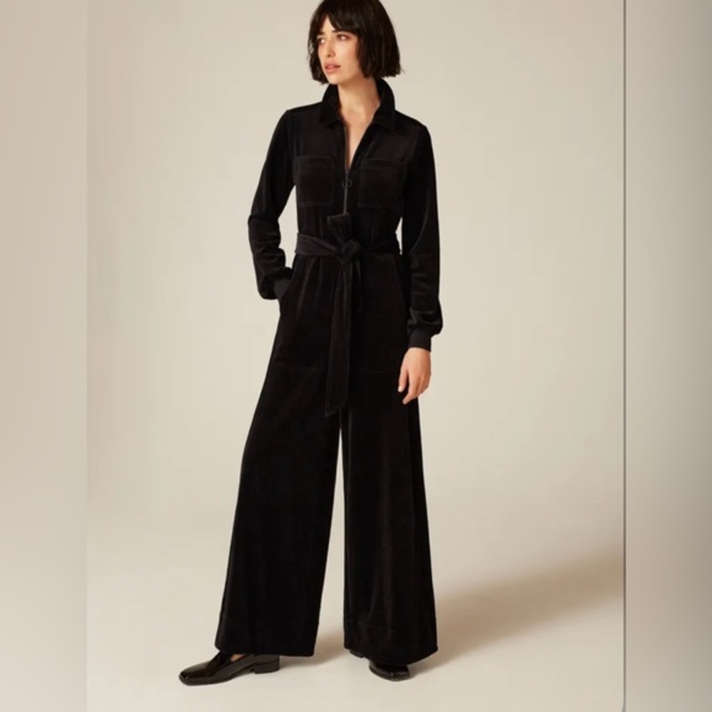 ME+EM Velour Jumpsuit + BeltLuxe cotton velour